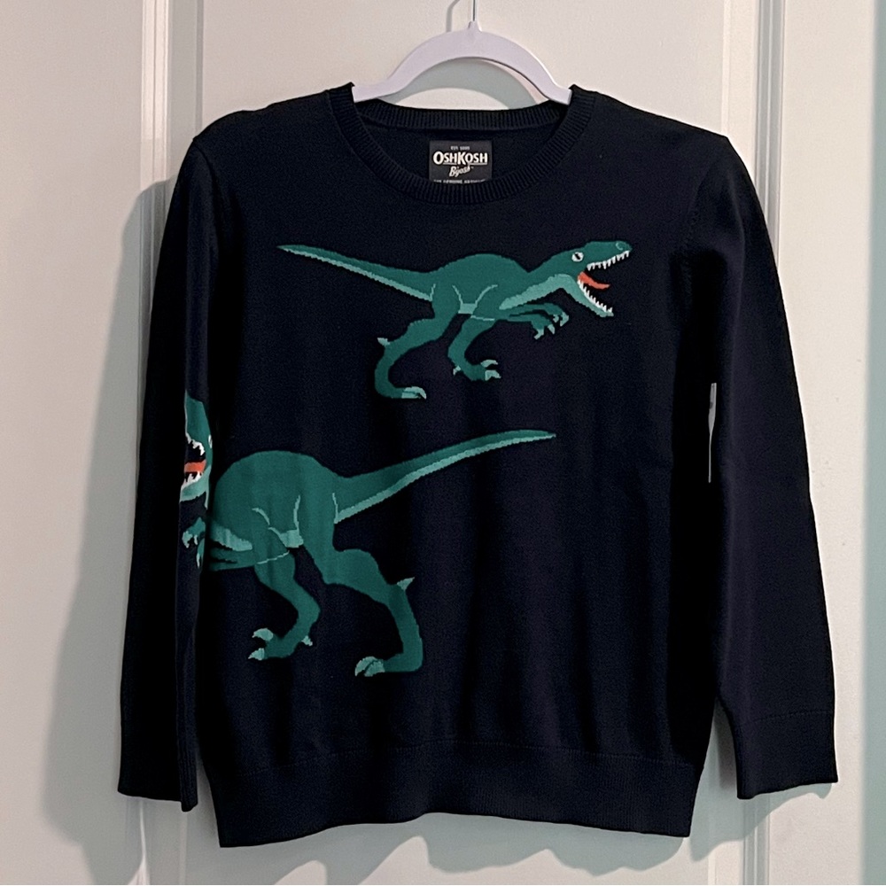 Boys Dinosaur Fine Long-sleeve Sweater